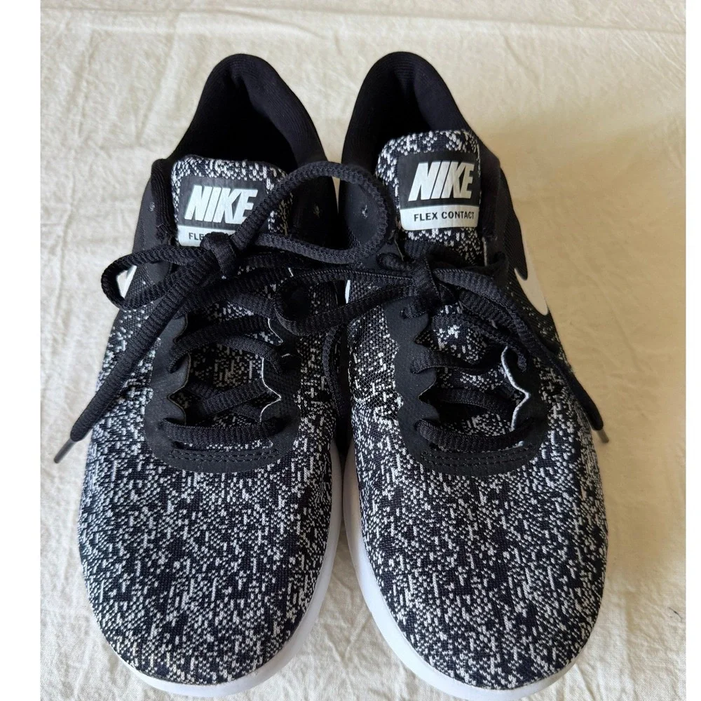 Nike Flex Contact Mens 6 Black White Running Shoes 908995-002